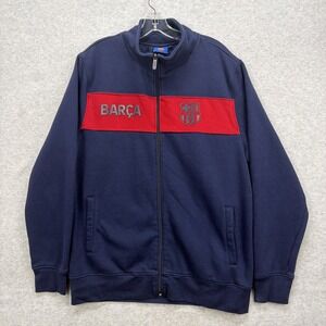 FC‎ Barcelona Fleece Jacket Womens XL Red Blue Full Zip FCB Barca Futbol Soccer